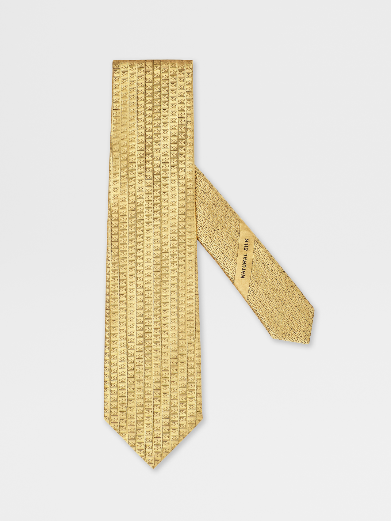 黄色天然桑蚕丝领带